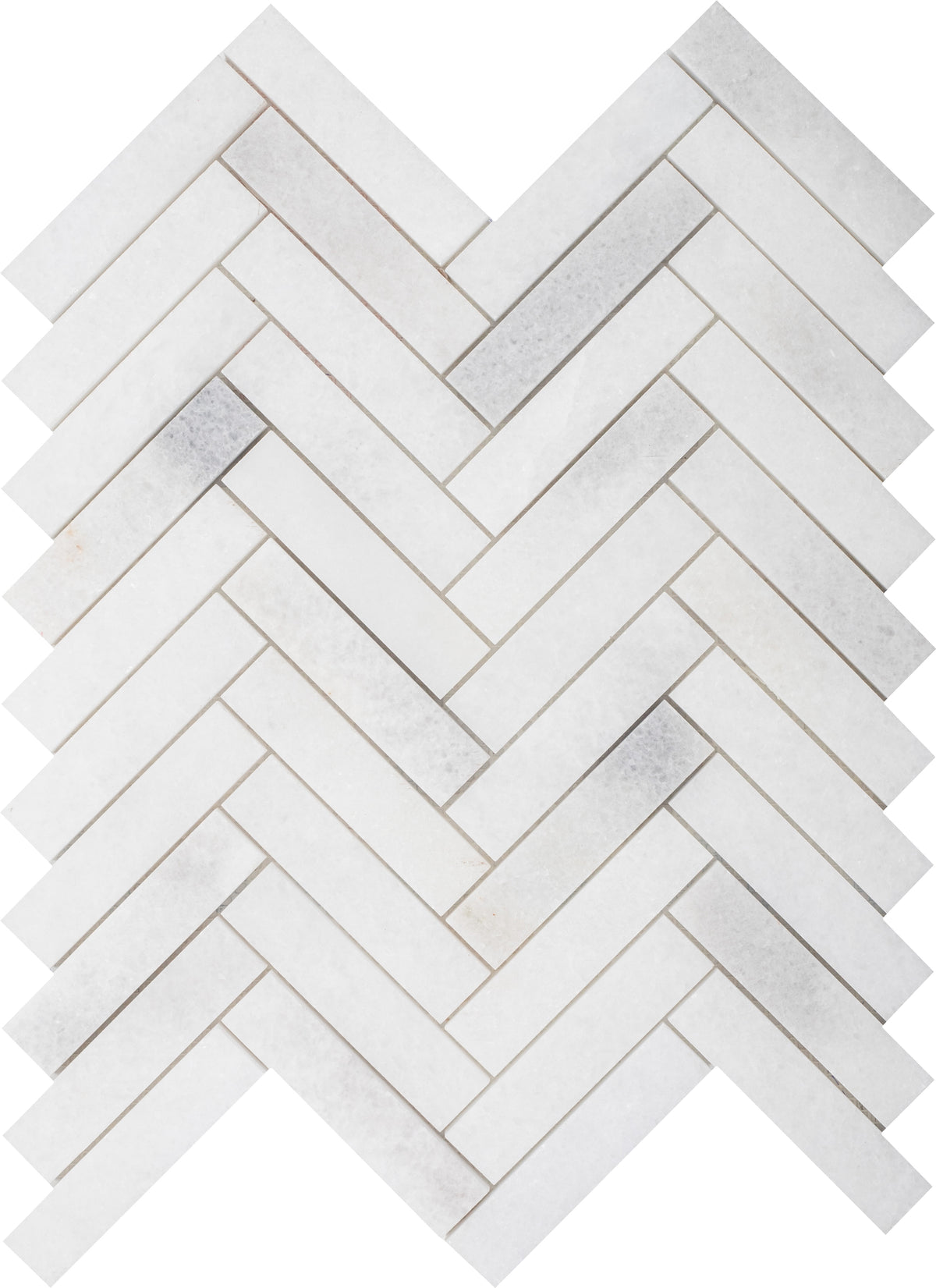 Biarritz White Herringbone 1''x4'' Honed Mosaic