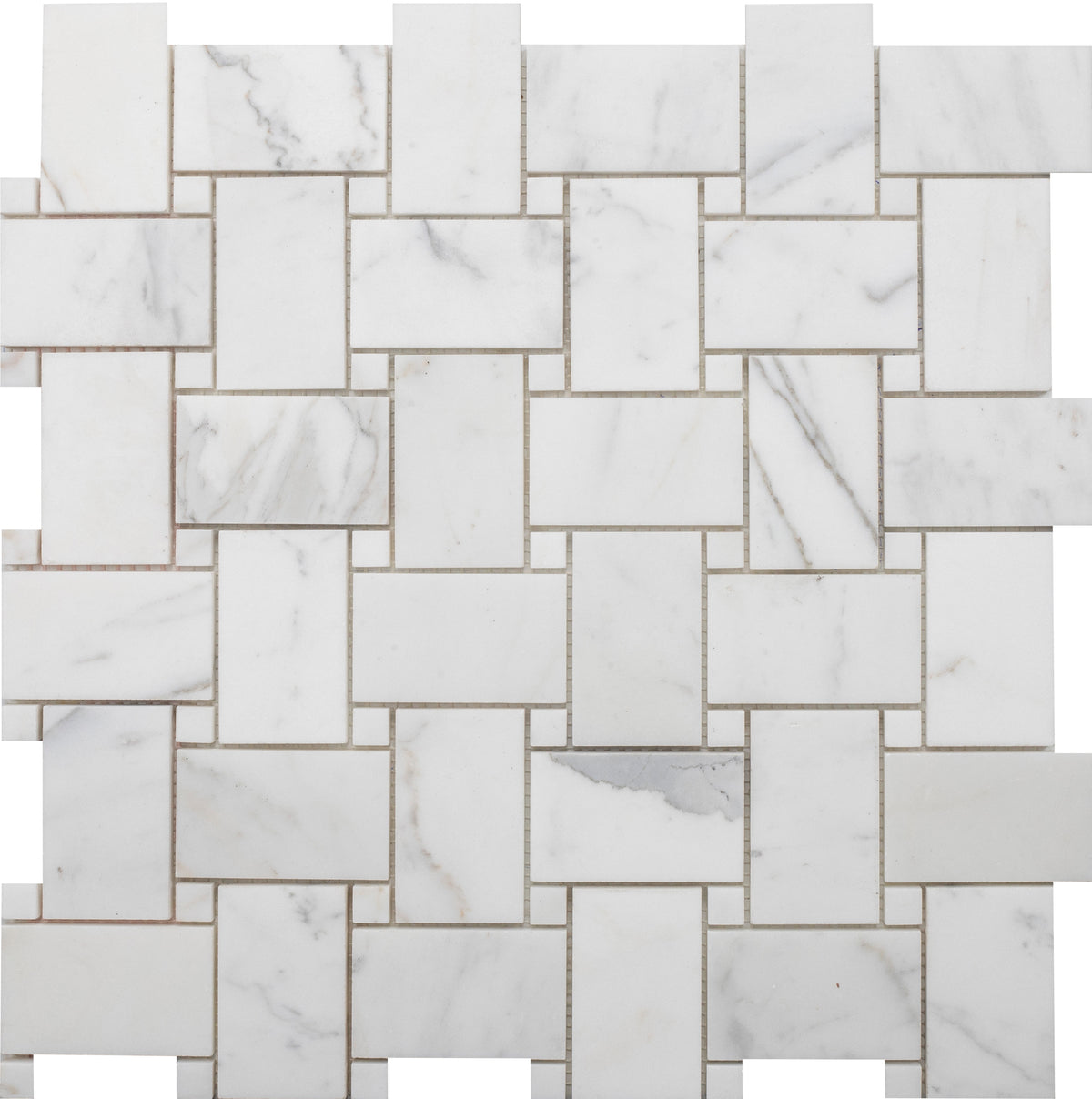 Statuario Extra Large Basketweave Honed Mosaic