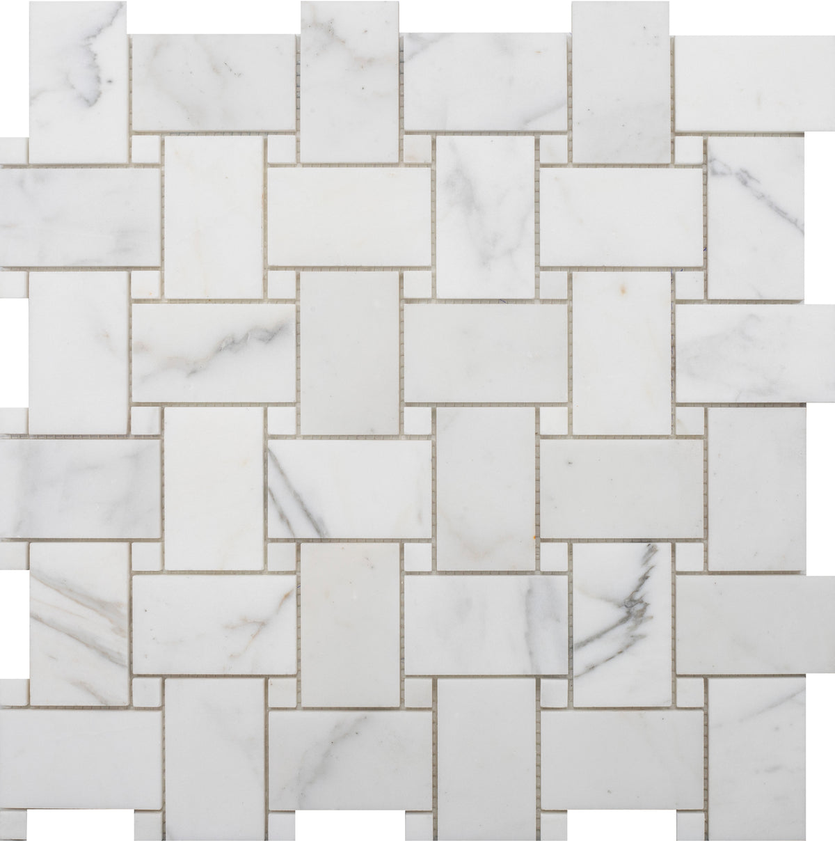 Statuario Extra Large Basketweave Honed Mosaic