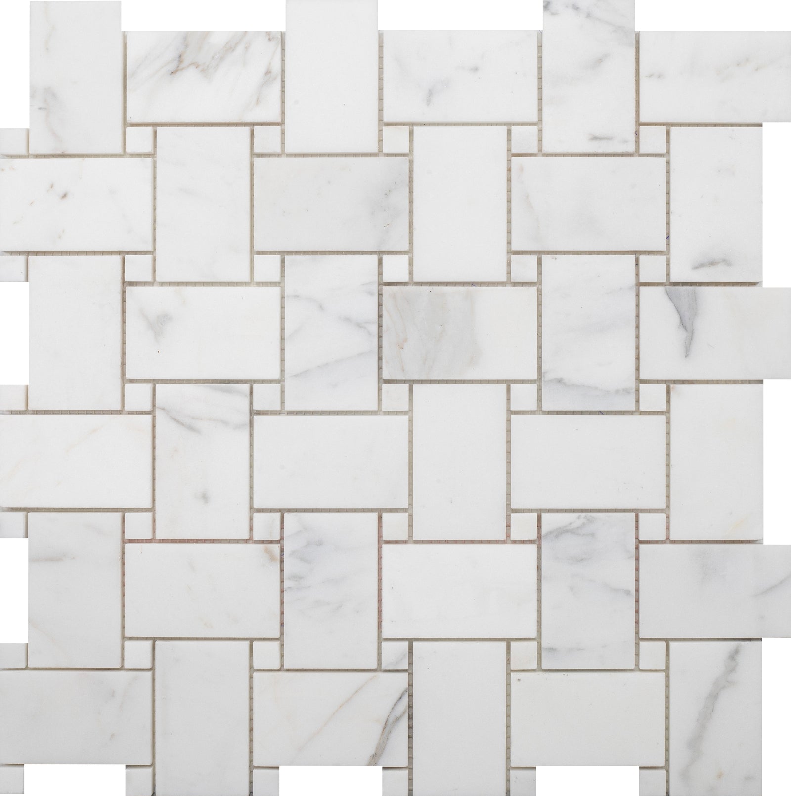 Statuario Extra Large Basketweave Honed Mosaic Building Materials 