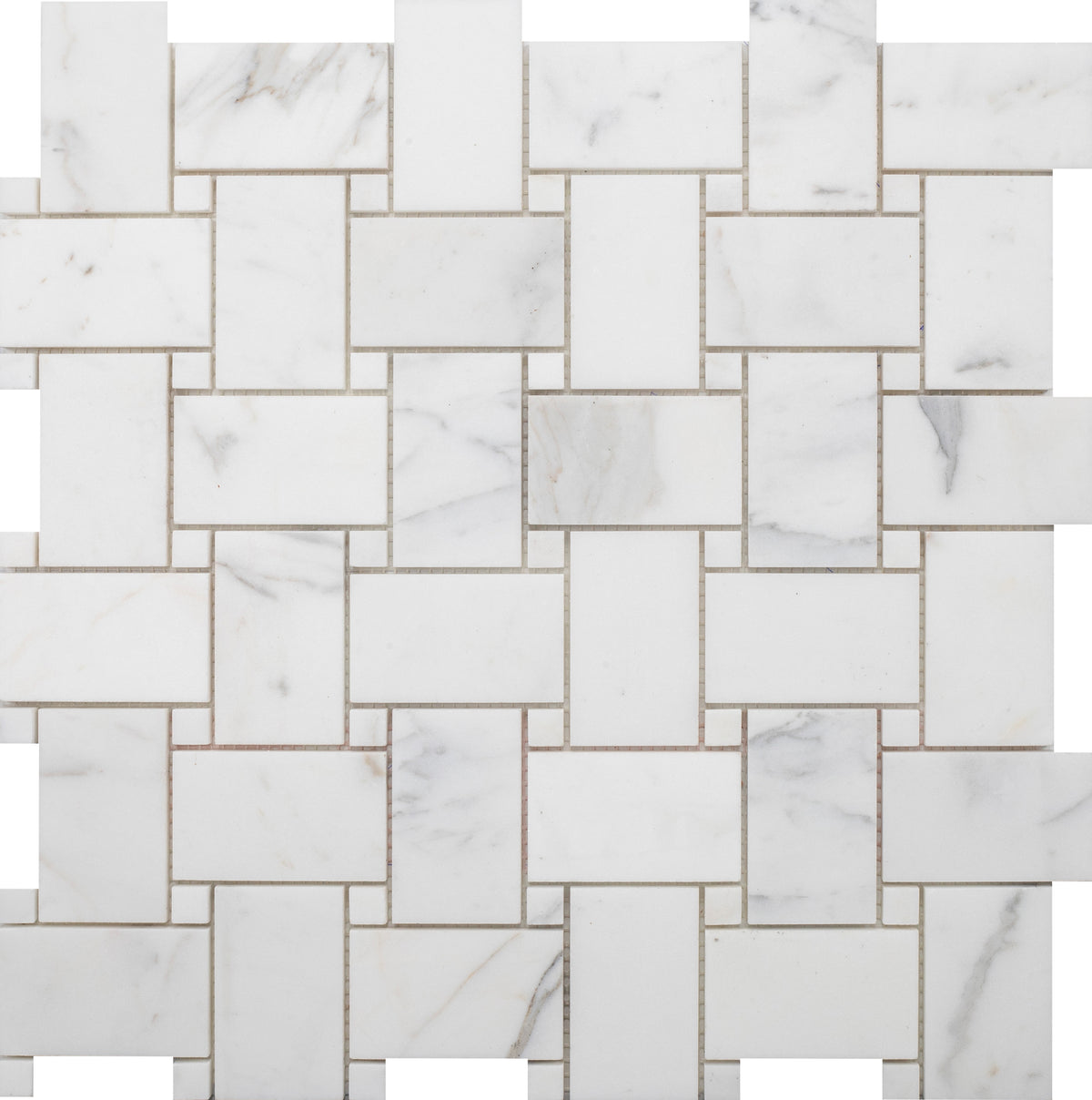 Statuario Extra Large Basketweave Honed Mosaic Building Materials 