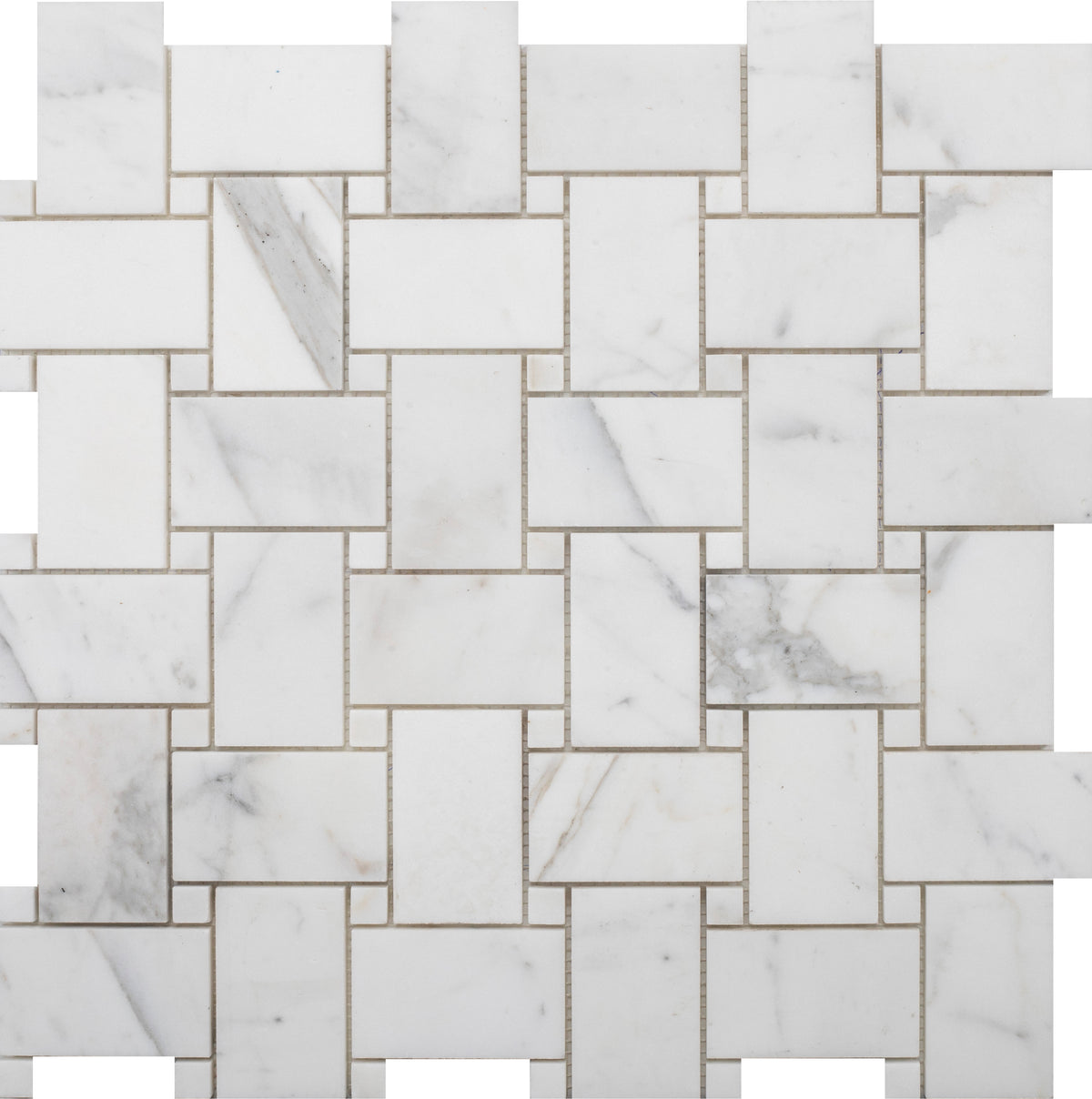 Statuario Extra Large Basketweave Honed Mosaic