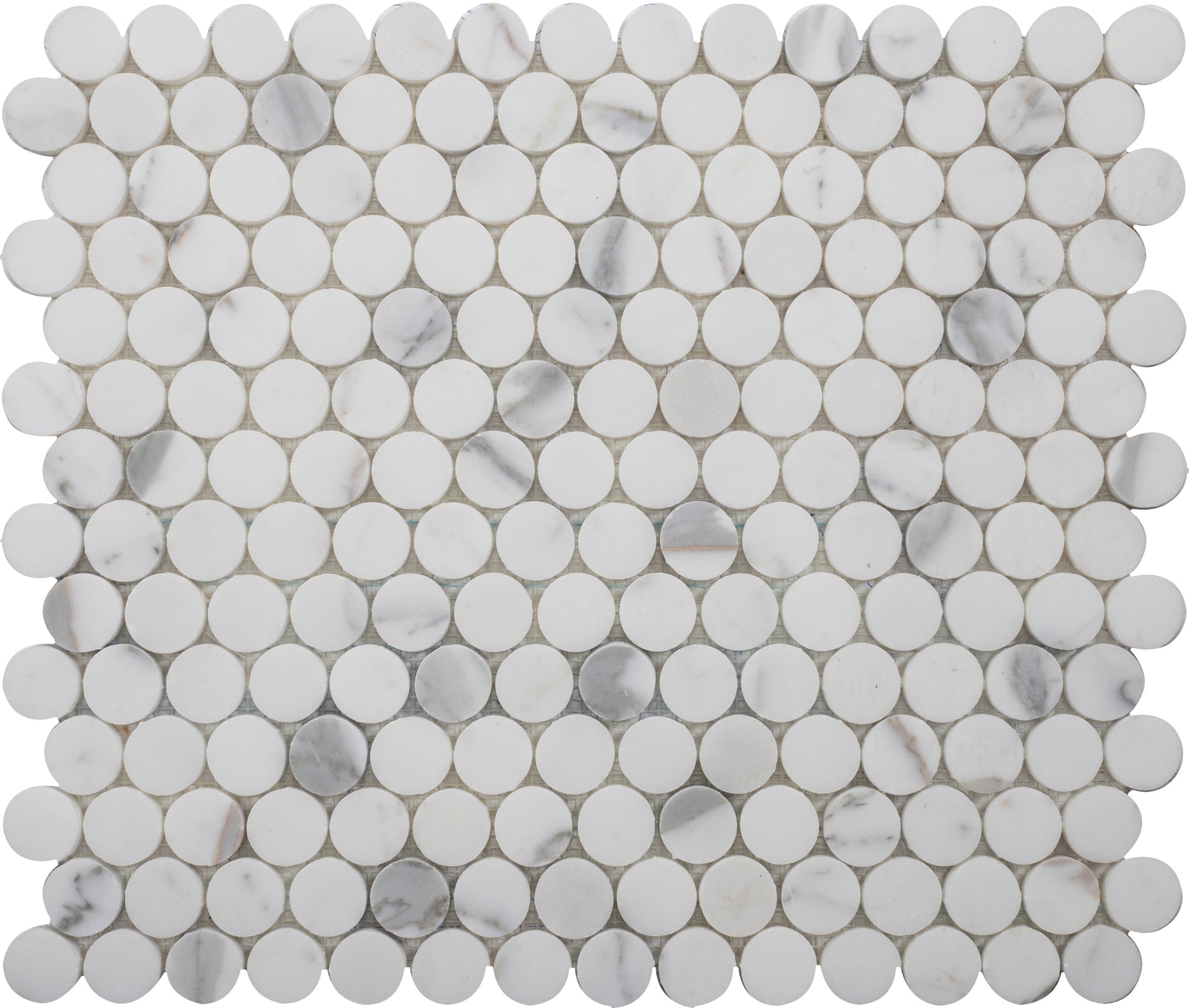 Statuario Extra Penny Round Honed Mosaic Building Materials 