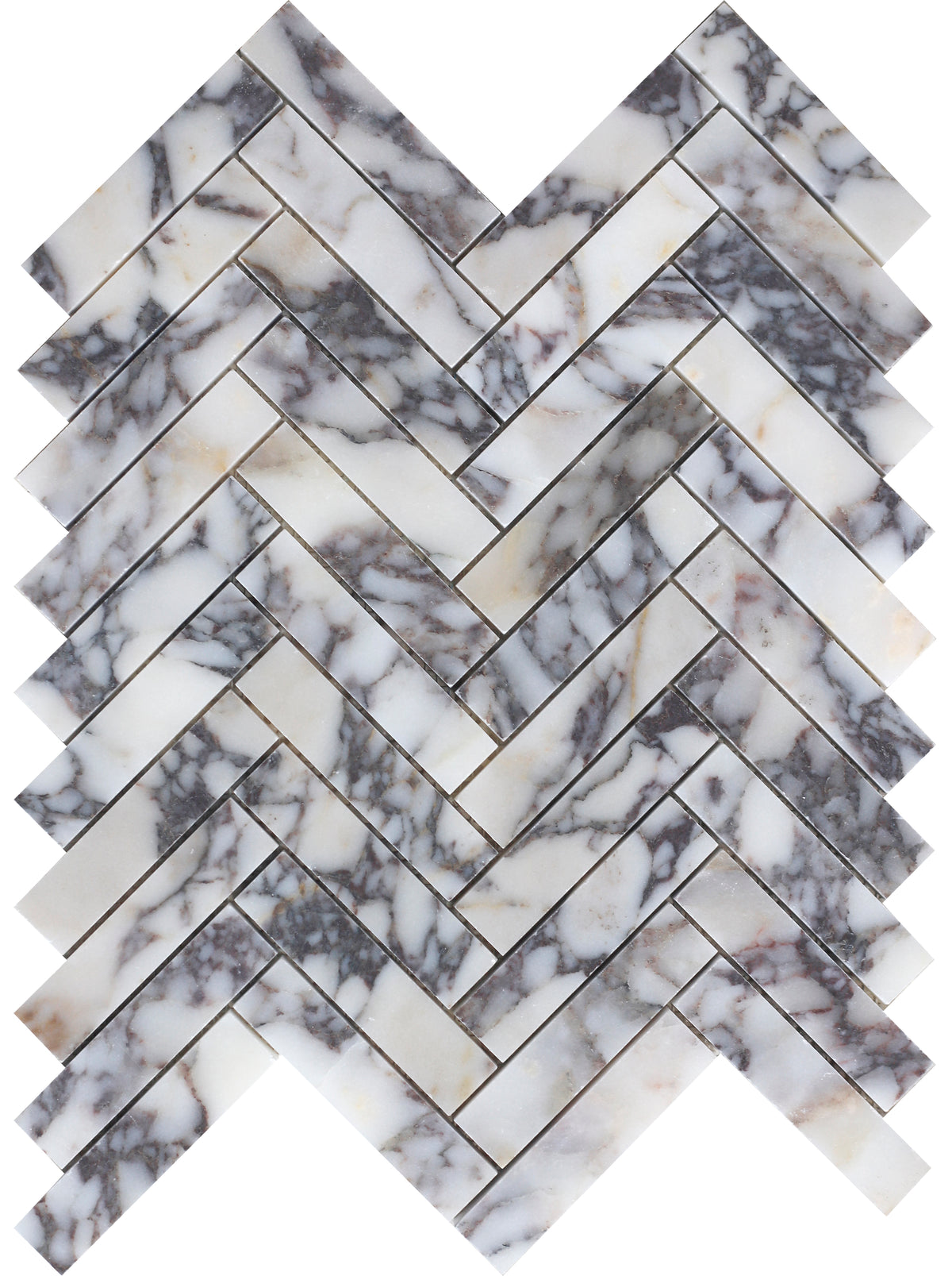 Calacatta Viola Herringbone 1''x4'' Honed Mosaic Building Materials 