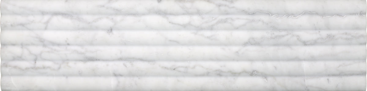 Bianco Carrara Honed Flute-Out 6'' x 24''  x 3/8'' Field Tile