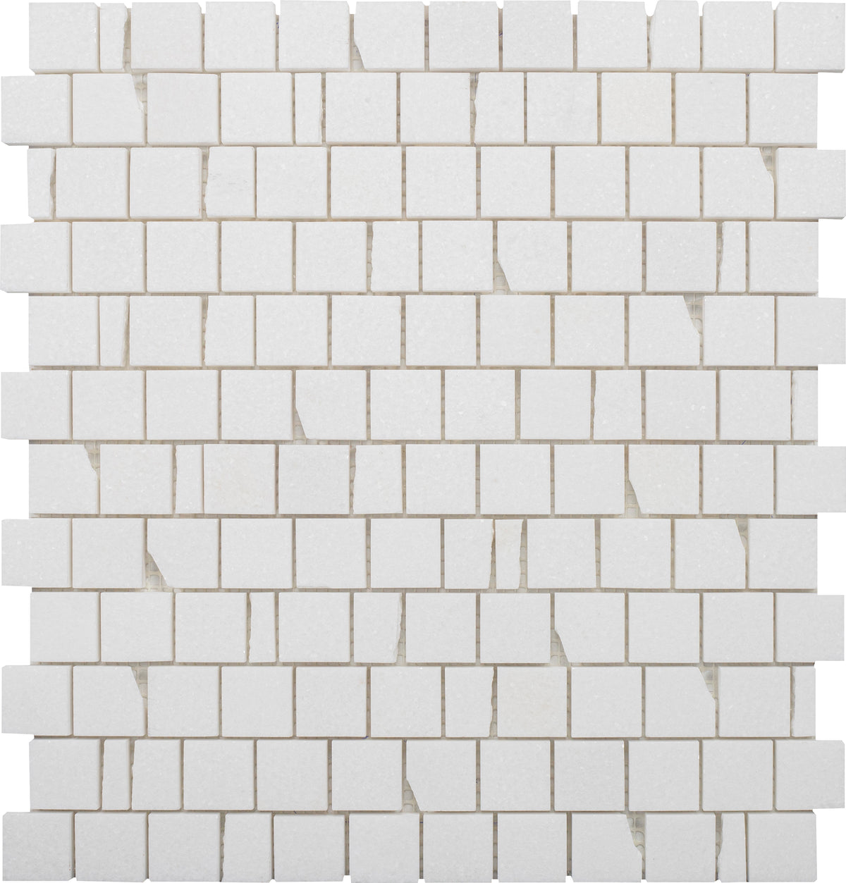 Thassos Broken Joint 005 Honed Mosaic