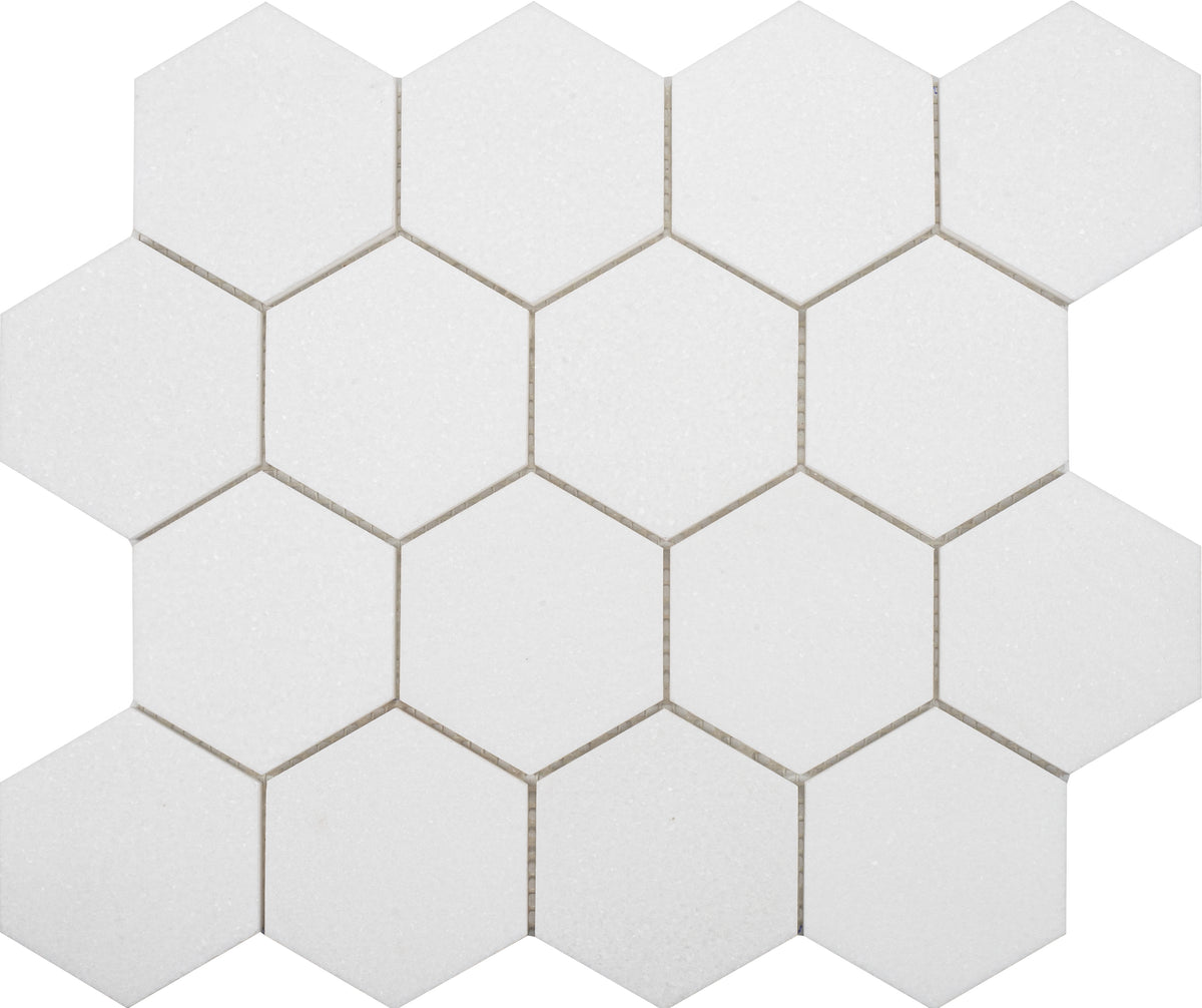 Thassos Hexagon 3'' Honed Mosaic Building Materials 