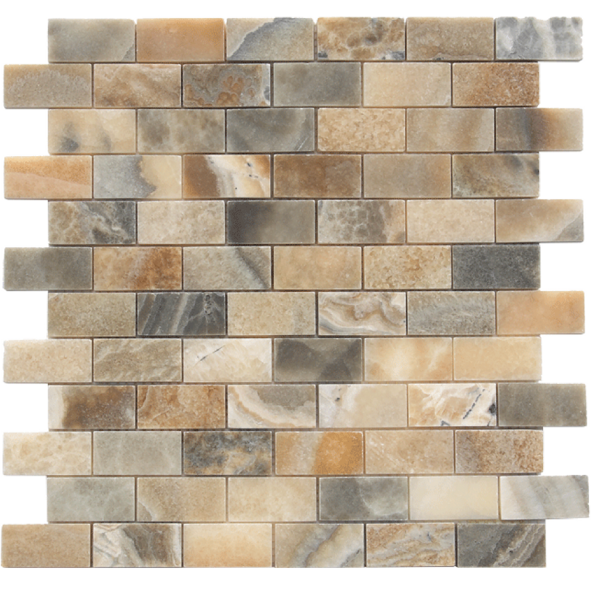 Dover Grey Onyx 1''x2'' Honed Mosaic