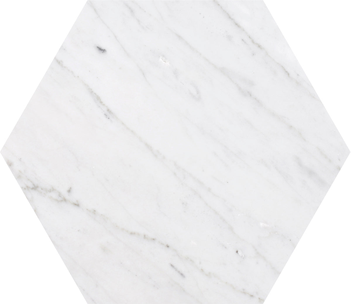 Bianco Carrara Honed Hexagon 10''  x 3/8'' Field Tile