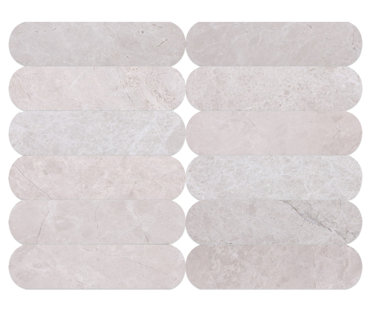 Vanillish Pearl Honed Tivoli 2'' x 8''  x 3/8'' Field Tile Building Materials Vanillish Pearl  Tivoli 2'' x 8'' Marble Field Tile